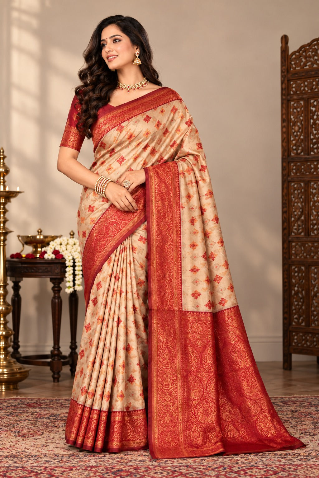 Swarna Rakt Banarasi Saree – view 1