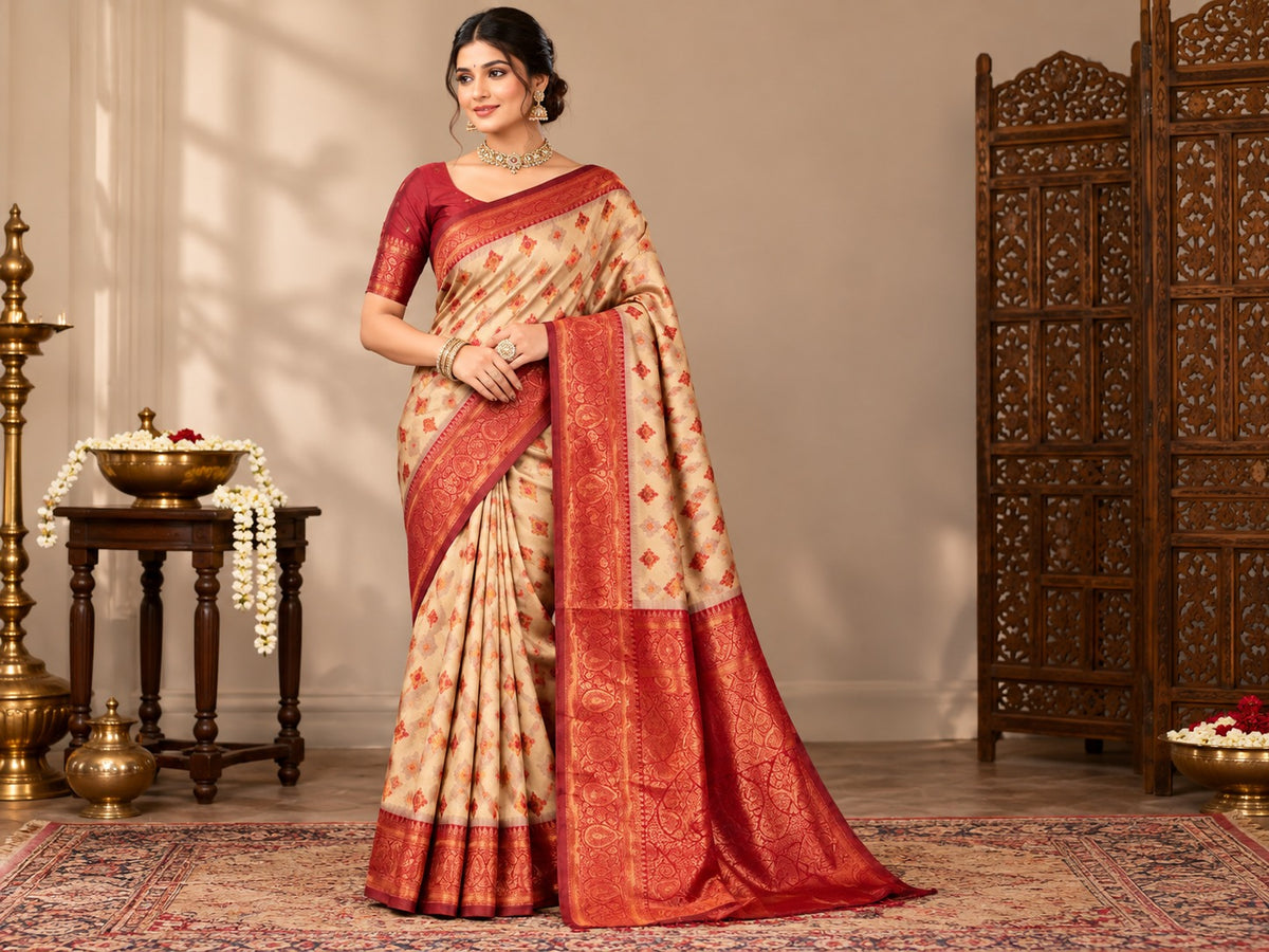 Swarna Rakt Banarasi Saree – view 2