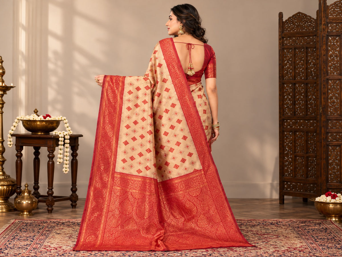 Swarna Rakt Banarasi Saree – view 5