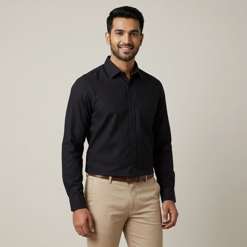 Model wearing the Black Shirt