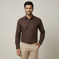 Model wearing the Coffee Brown Shirt