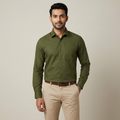 Model wearing the Olive Green Shirt