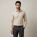Model wearing the Sand Beige Shirt