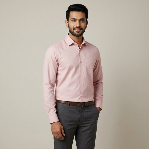 Model wearing the Blush Pink Shirt