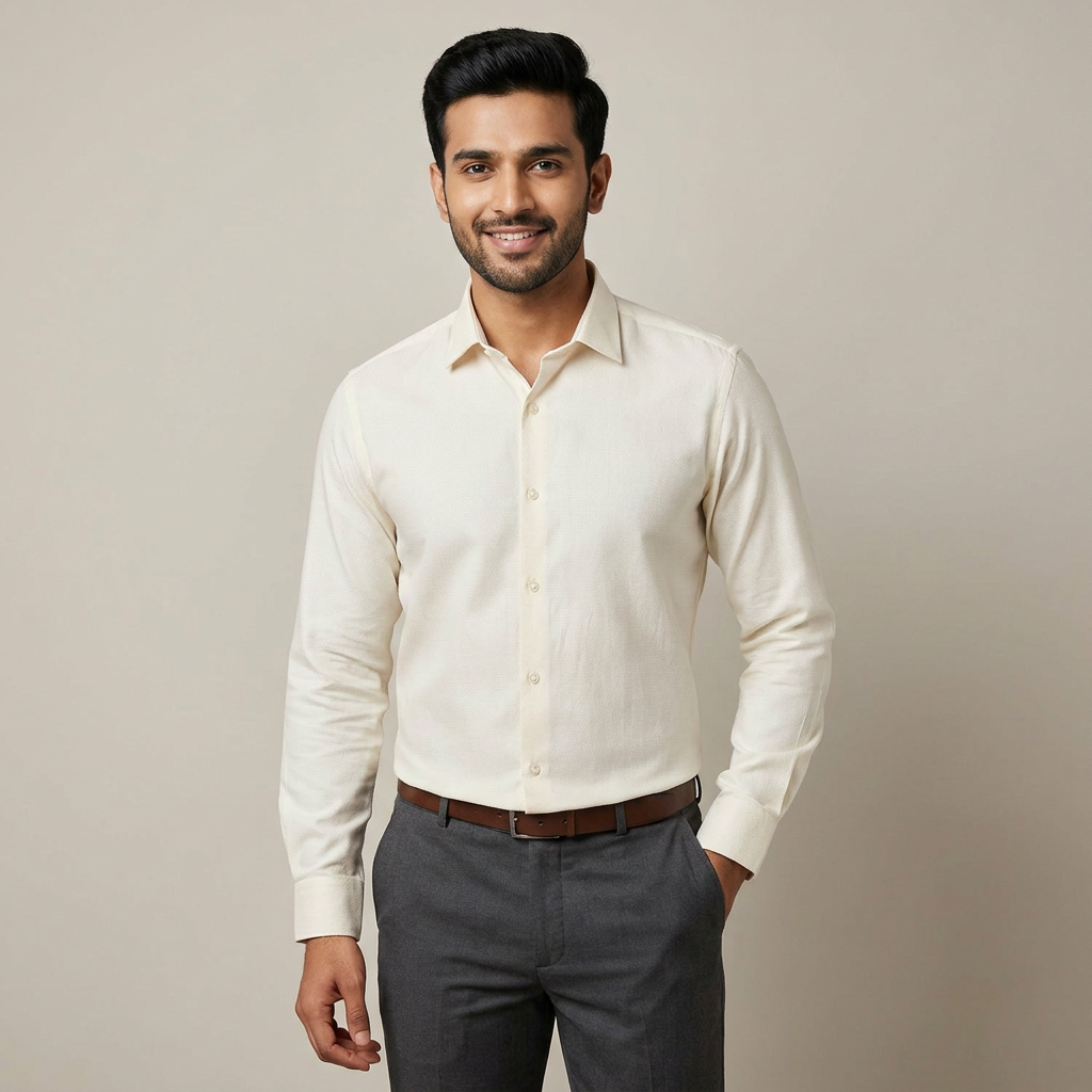 Model wearing the Ivory Shirt