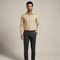 Model wearing the Sand Beige Shirt
