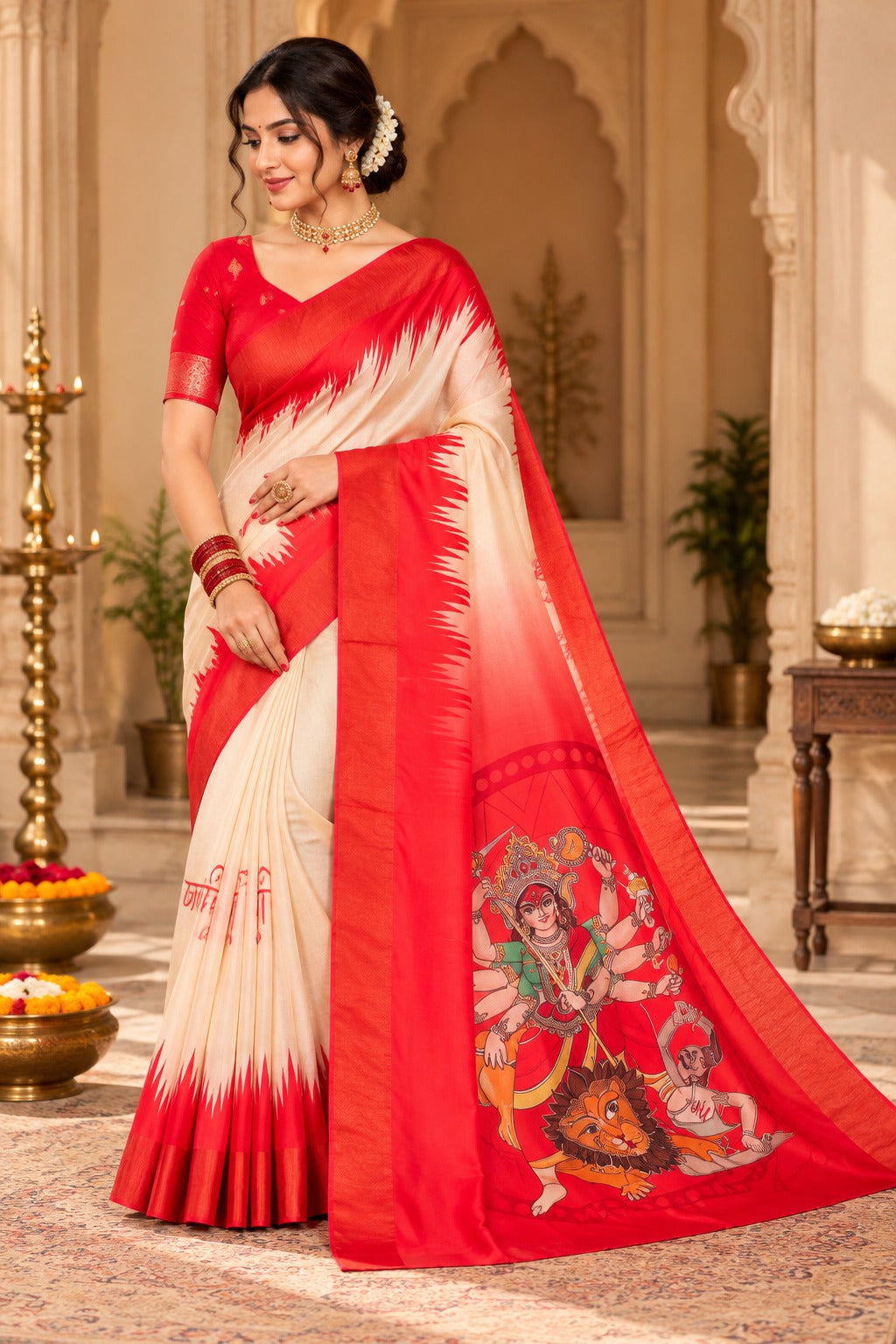 Durga Vahini Banarasi Saree – view 1