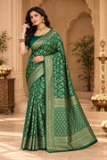 Panna Green Banarasi Saree – view 1