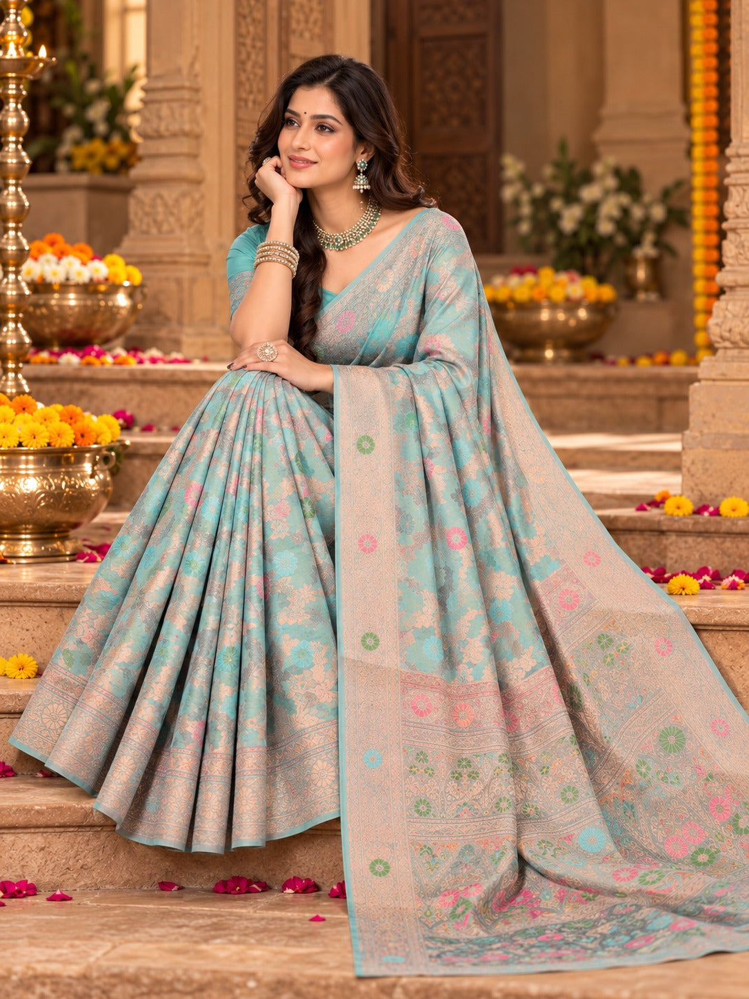 Aasmani Cotton Saree – view 6
