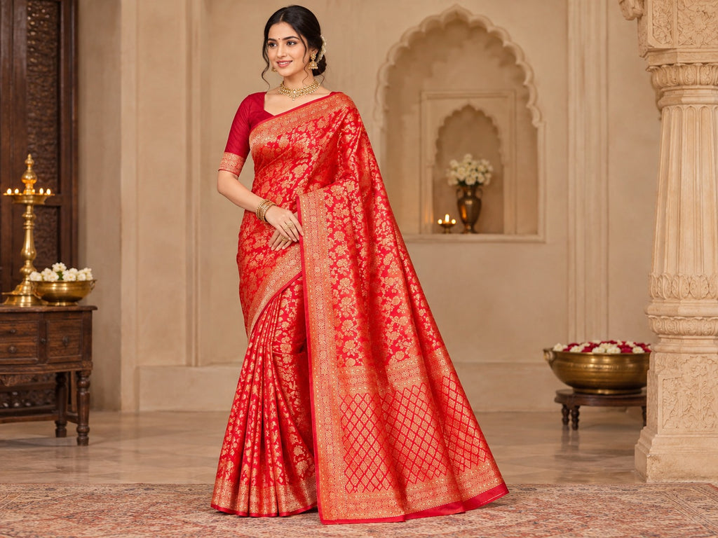 Laal Jaal Banarasi Saree – view 3