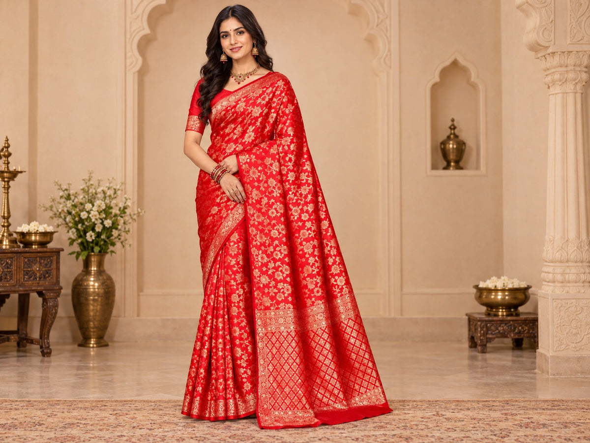 Laal Jaal Banarasi Saree – view 4