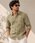 Olive Beige Cotton Shirt