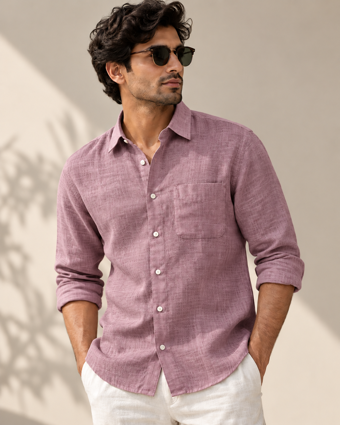 Mauve Cotton Shirt
