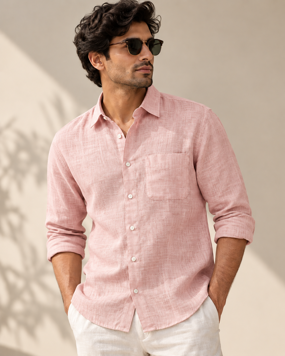 Blush Pink Cotton Shirt