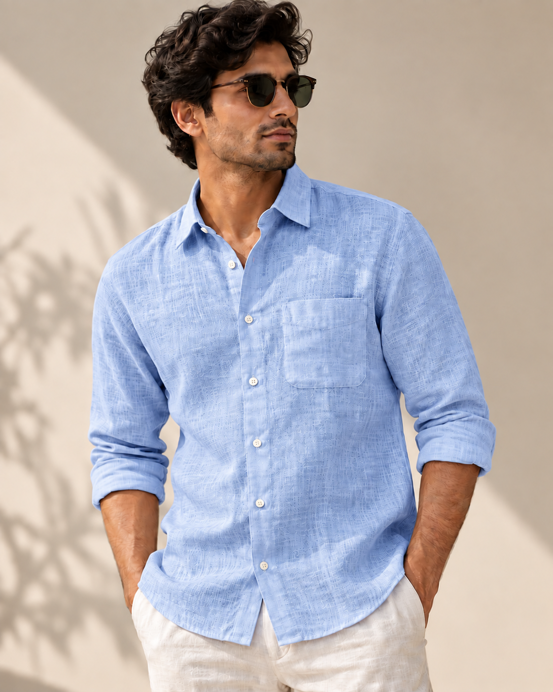 Sky Blue Cotton Shirt