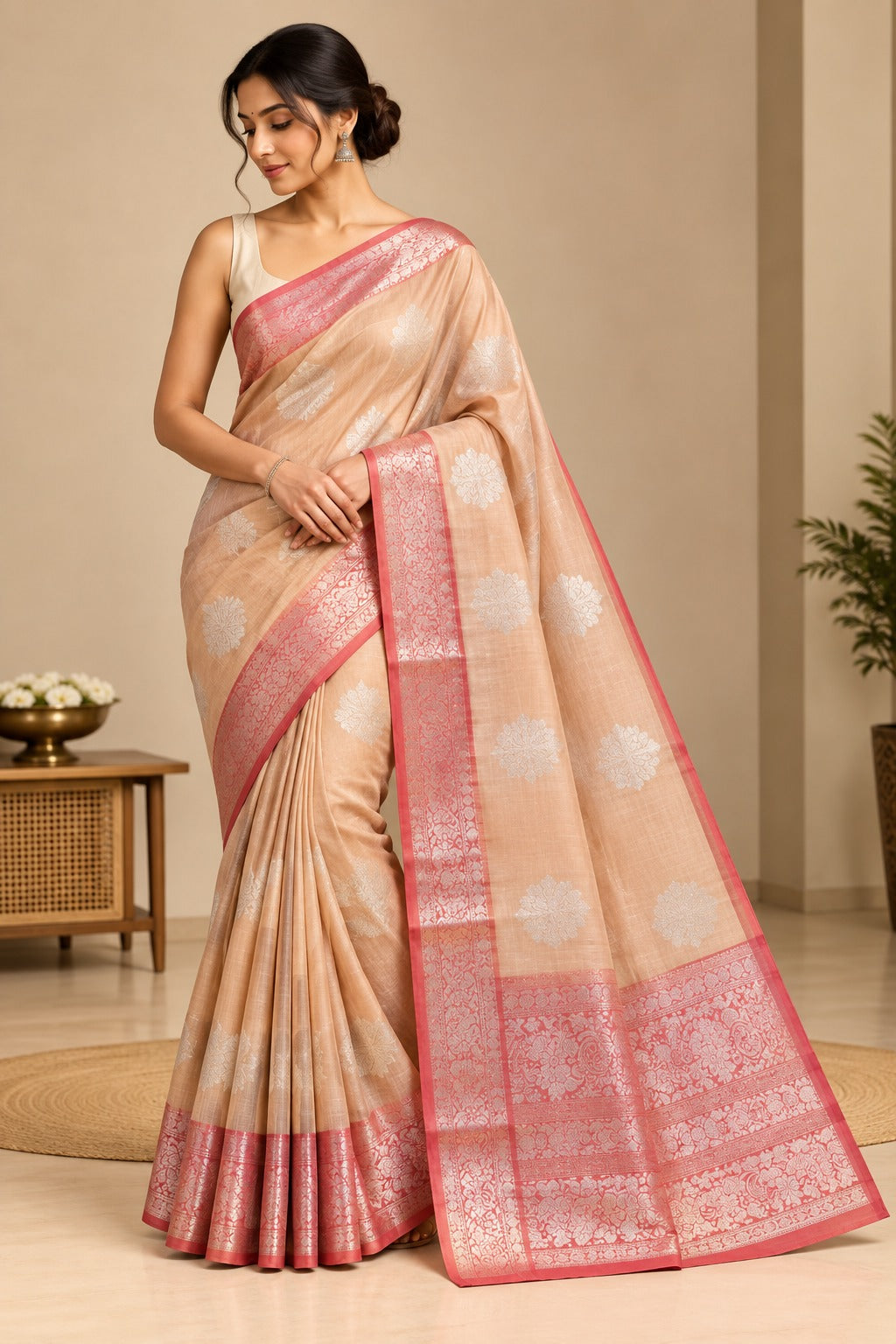 Gulabi Chandni Saree