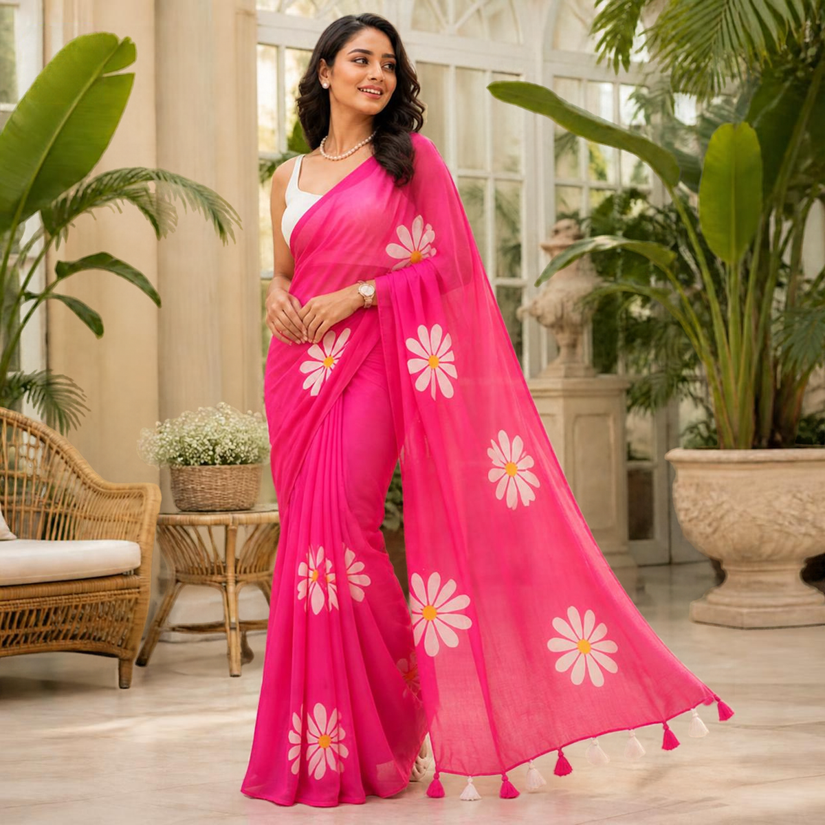 Shevanti Tassel Saree – Pink – view 4